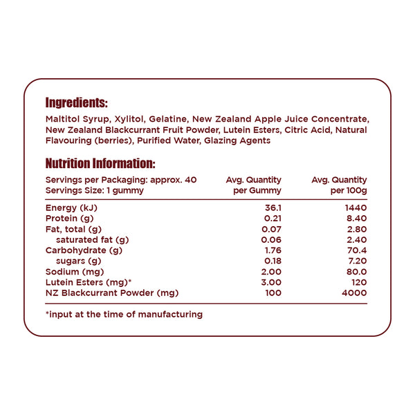 NZN® Lutein with NZ Blackcurrant Gummies