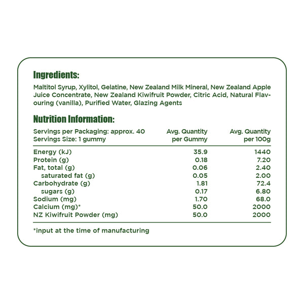 NZN® Calcium with NZ Kiwifruit Gummies