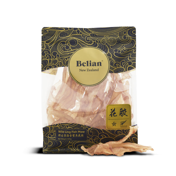 Belian®精品|新西兰深海鳕鳘鱼花胶|原胶1/一星500克（30-40片）