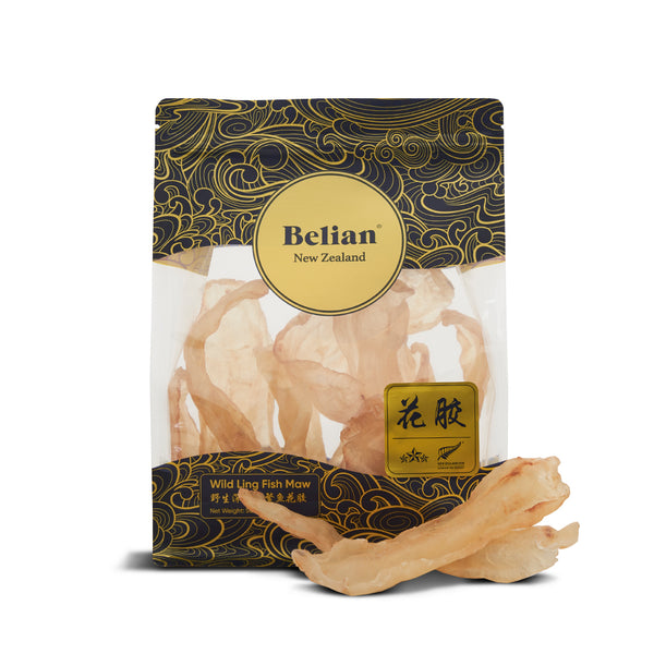 Belian®精品|新西兰深海鳕鳘鱼花胶|白胶3/三星500克（7-10片）