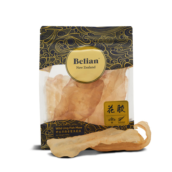 Belian®精品|新西兰深海鳕鳘鱼花胶|白胶4/四星500克（4-6片）